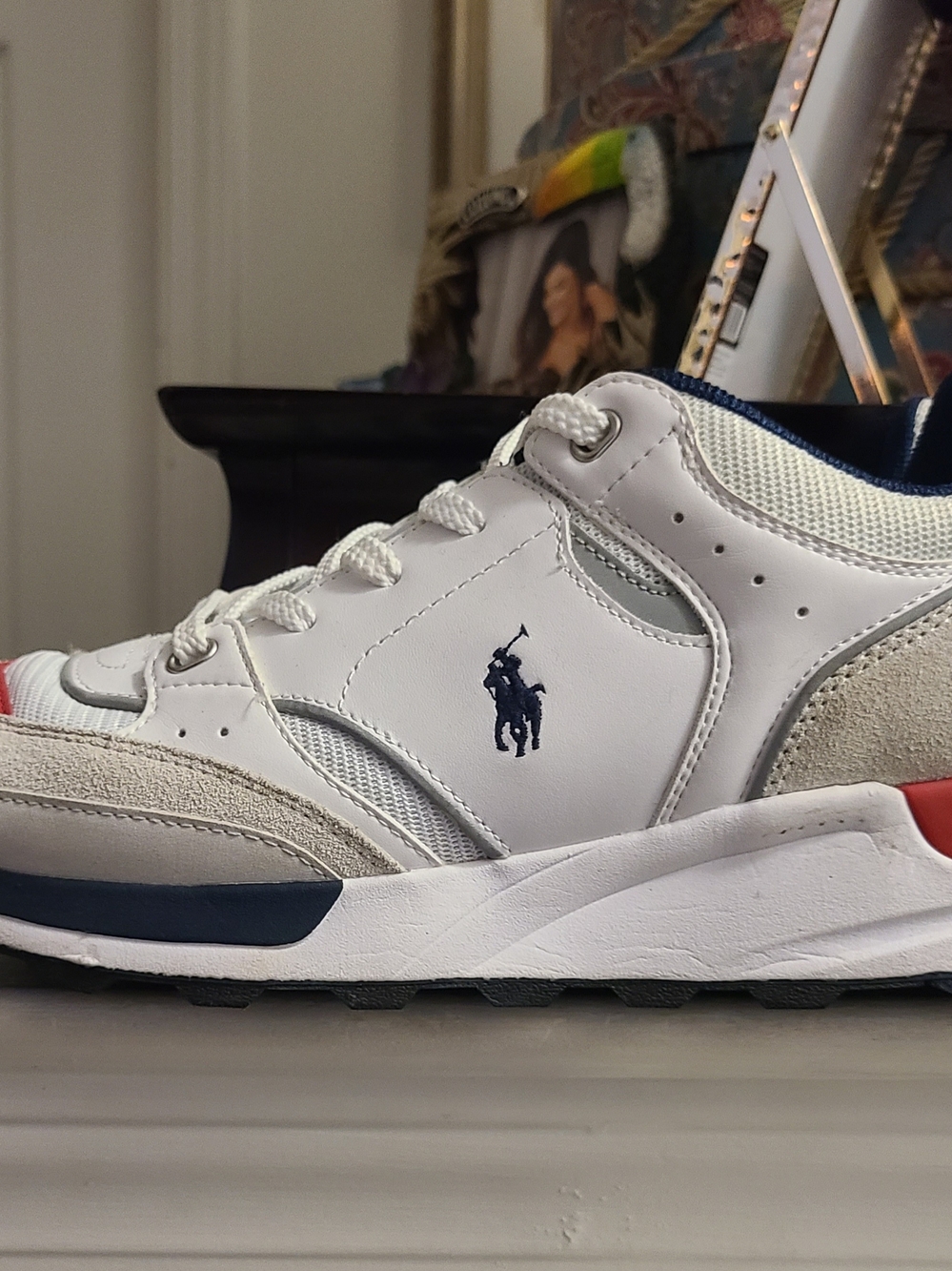 Polo by Ralph Lauren Men's White & Navy Athletic Sneakers